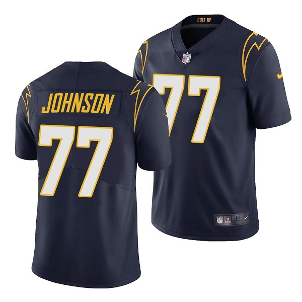 Men's Los Angeles Chargers #77 Zion Johnson Navy Vapor Untouchable Limited Stitched Jersey